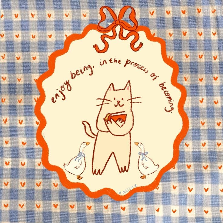 This may contain: an orange and white cat on a blue checkered table cloth with the words energy in the process of eating