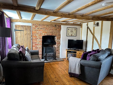 images showing inside the cottages.