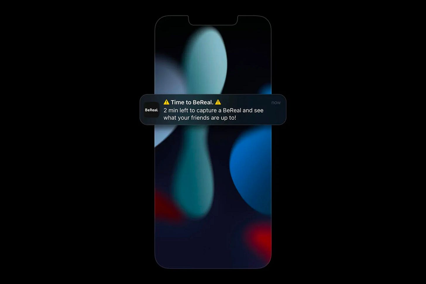 A screenshot of BeReal’s notification. A screenshot of BeReal’s notification.