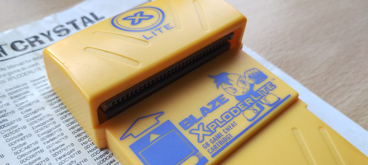 Close-up image of the Blaze Xploder Lite cheat cartridge