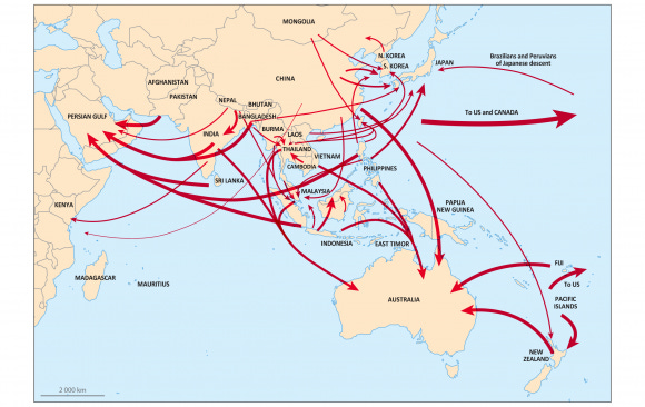Map 1: Contemporary Migrations within and from the Asia Pacific Region