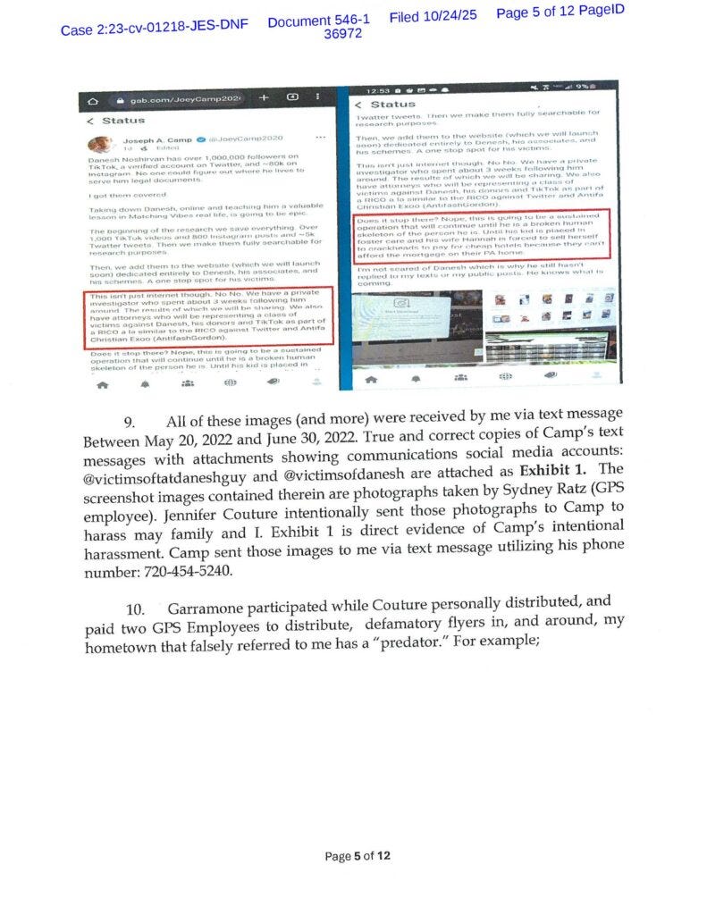 Danesh Dishonest Affidavit 5