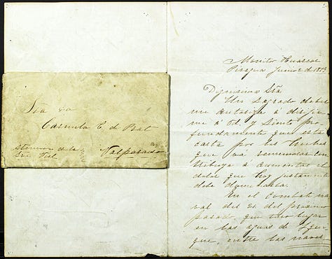 Cartas originales entre Miguel Grau y Carmela Carvajal de Prat