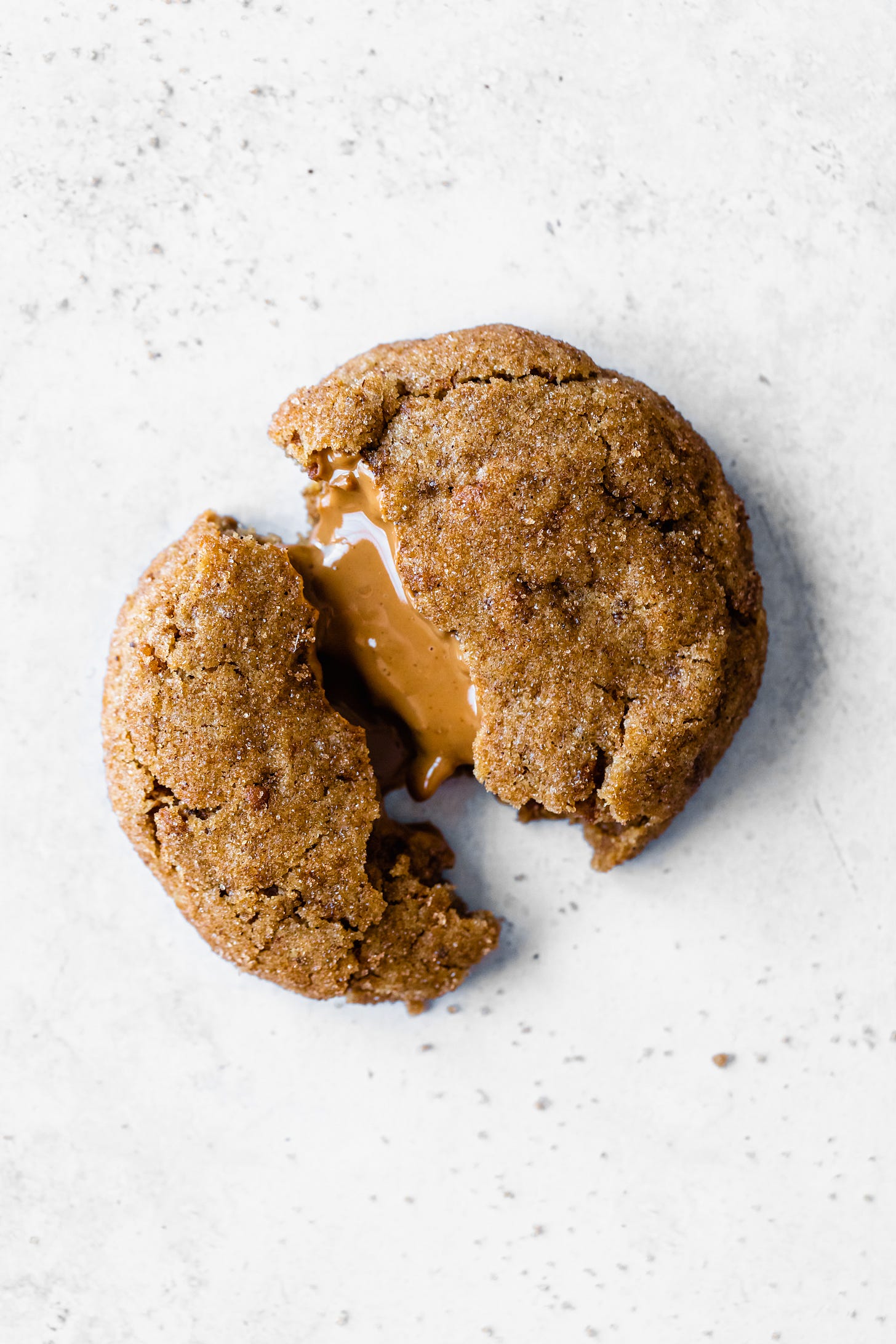 Vegan biscoff cookie butter filled cookie on white background Vegan biscoff cookie butter filled cookie on white background
