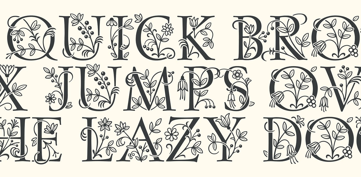 posies font details