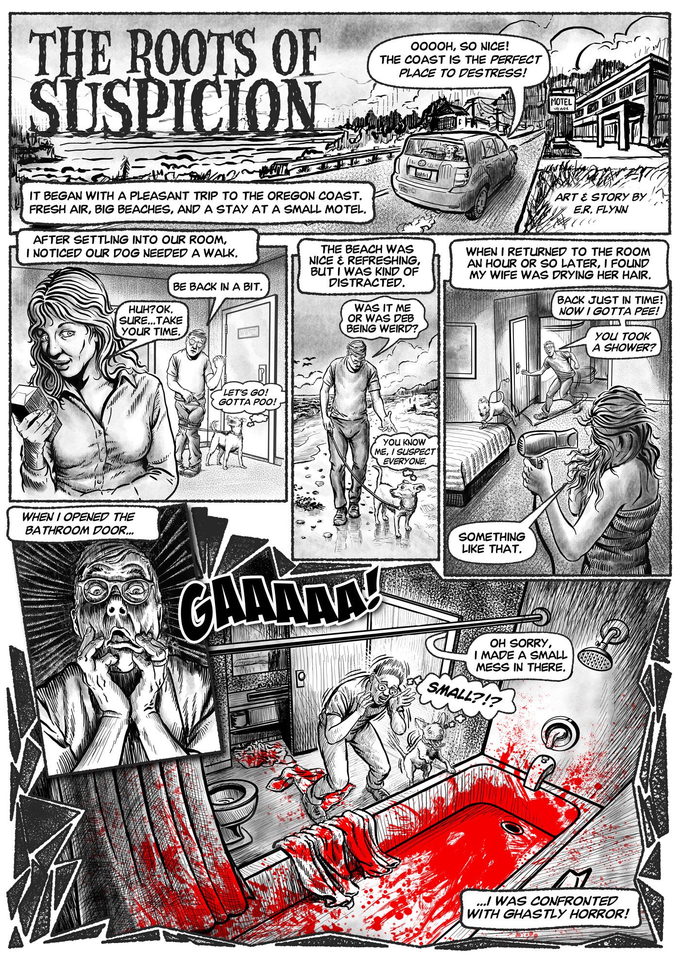 The Roost of suspicion page 1 comic by E.R. Flynn