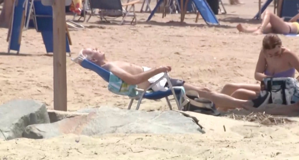 Biden on the beach