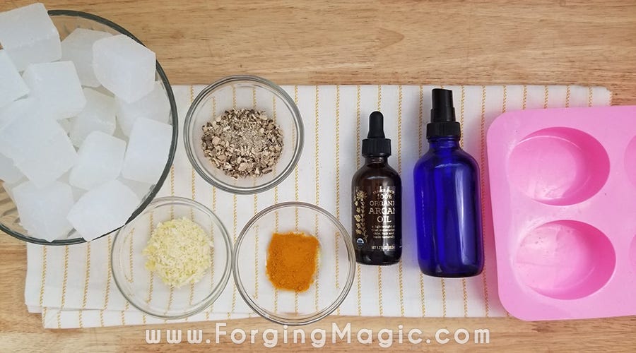 Making Dandelion Soap Supplies