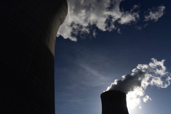 Cooling towers for units 4 and 3 at Plant Vogtle.
