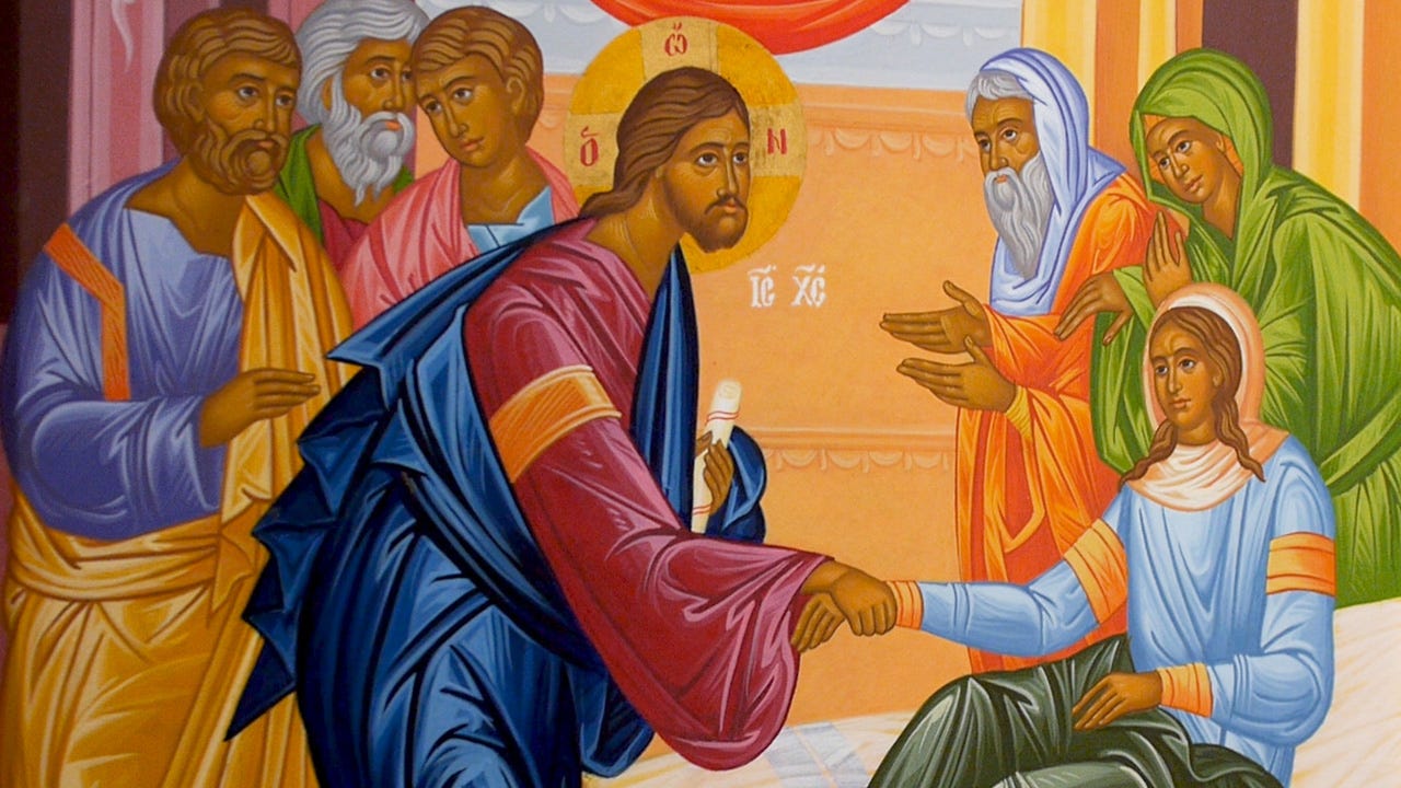 The raising of Jairus' daughter - WMOF2018 Icon - iCatholic.ie