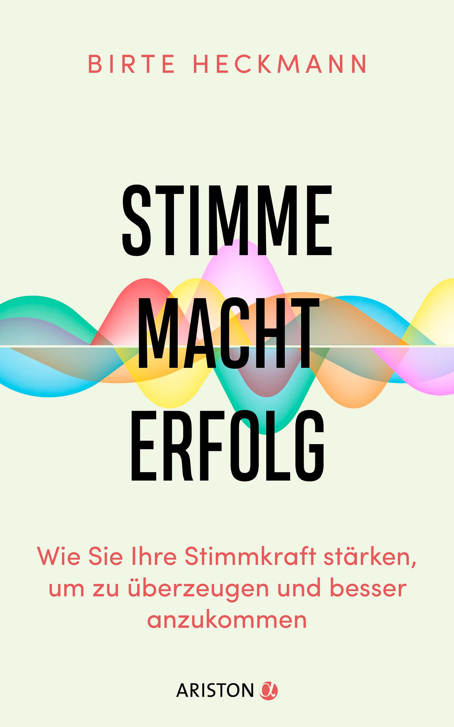 Das Cover von "Stimme Macht Erfolg" zeigt den Titel hinterlegt mit geschwungenen Linien, die ein Tonsignal stilisieren.