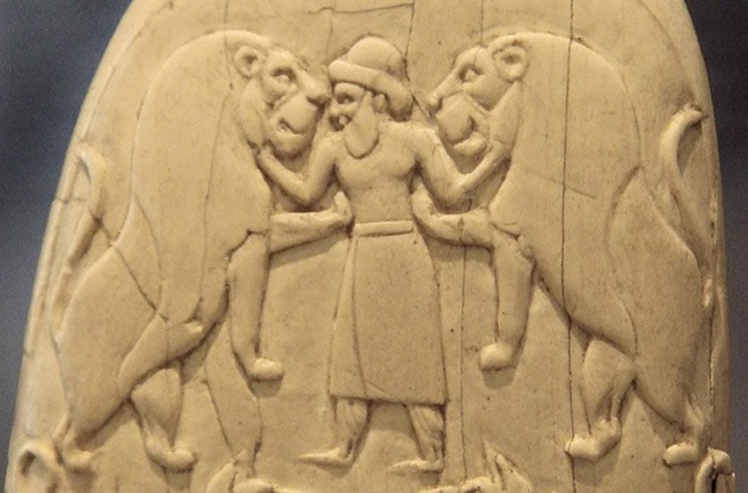 Mesopotamian king as Master of Animals on the Gebel el-Arak Knife, dated circa 3300-3200 BC, Abydos, Egypt. (CC BY-SA 2.0)