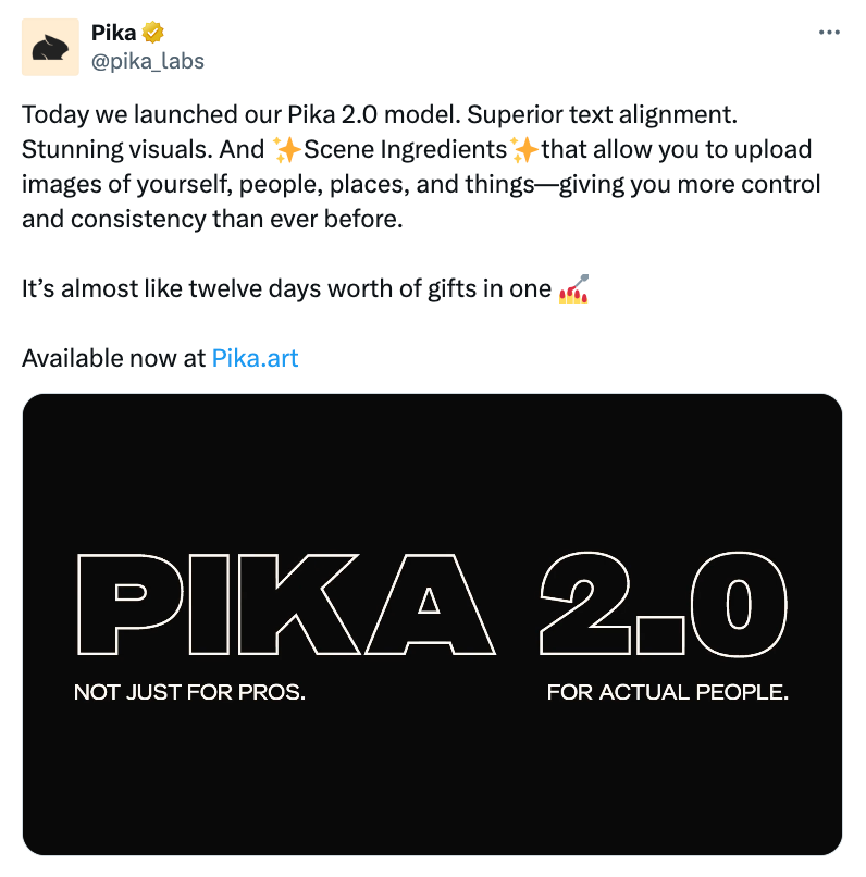 Neo & Noteworthy: Pika 2.0, Neo in 30 under 30, & more