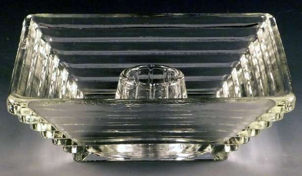 Manhattan Clear Depression Glass Candle Holder