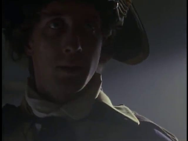 Hamilton and another soldier attack the Hessians, then survey their grim handiwork.