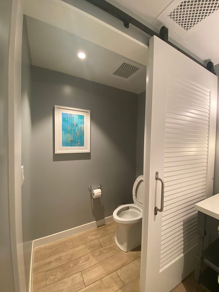 Hotel room bathroom