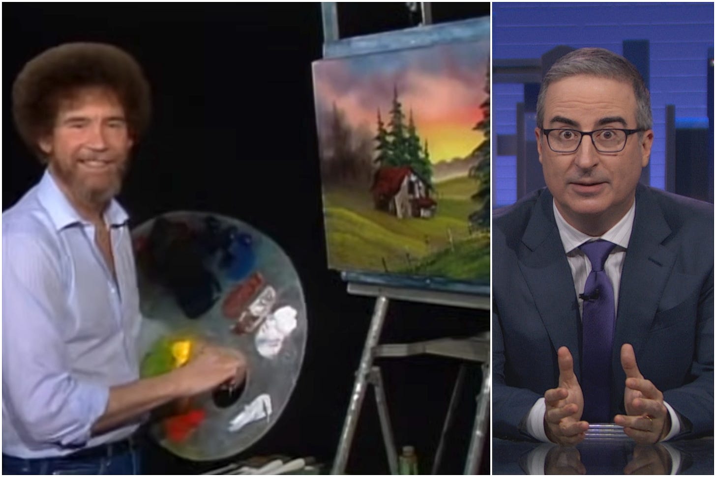 John Oliver's Bob Ross Auction Raises More Than $1.5 Million for PBS