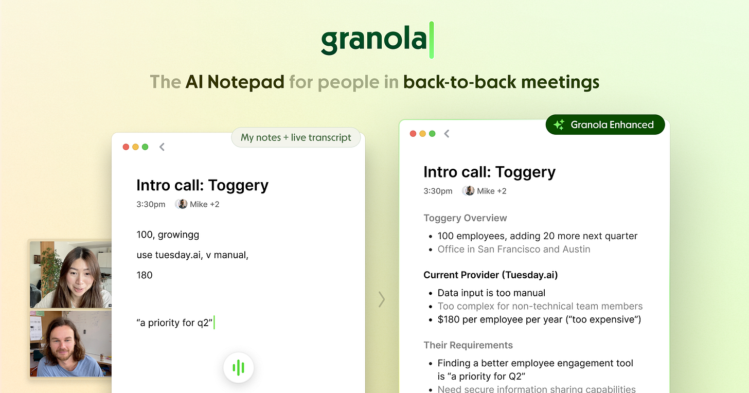 Granola — The AI notepad for people in back-to-back meetings Granola — The AI notepad for people in back-to-back meetings