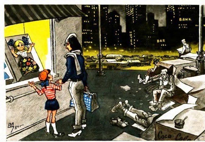 Homelessness in America: "Mommy, does the doll come with housing?" // Soviet  Union // 1984 : r/PropagandaPosters
