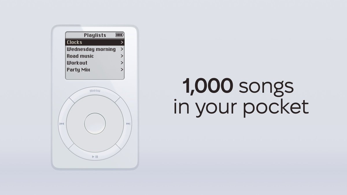 On this day, the world met the device that changed music forever. "1,000 songs in your pocket," said Steve Jobs, sparking a revolution. What was your all-time favorite song on your iPod? On this day, the world met the device that changed music forever. "1,000 songs in your pocket," said Steve Jobs, sparking a revolution. What was your all-time favorite song on your iPod?