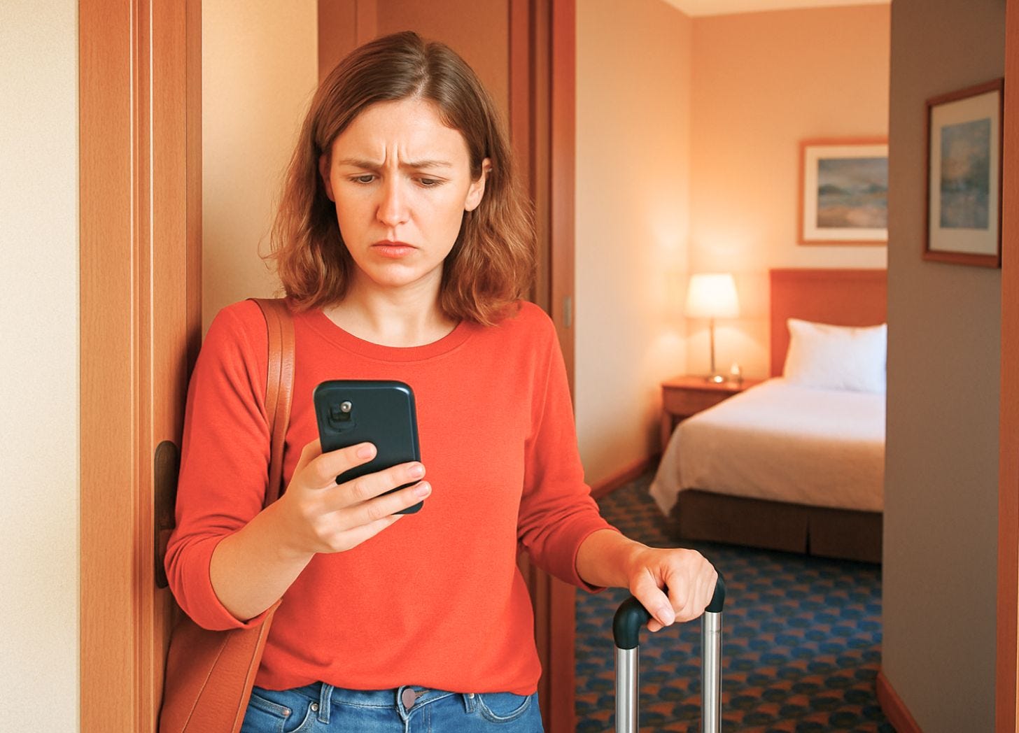 ✅ Brand-Editor Recommended Alt Text Alt text: Hotel guest arriving and pausing at check-in while looking unsure, showing how missing context can shape guest behavior. ✅ Brand-Editor Recommended Alt Text Alt text: Hotel guest arriving and pausing at check-in while looking unsure, showing how missing context can shape guest behavior.