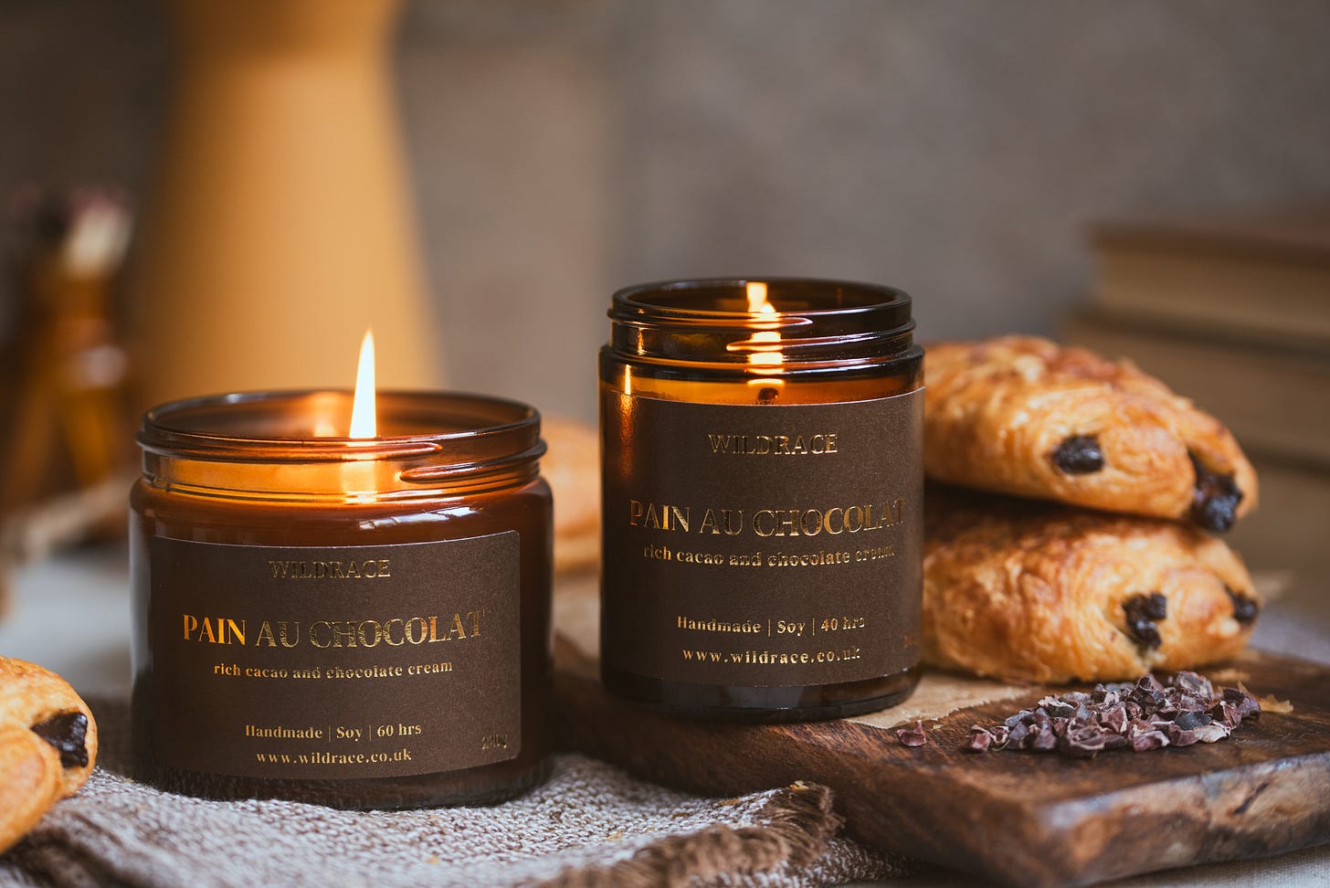 pain au chocolat chocolate candles