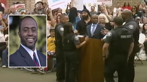 CA school board throws out state official as he protests for secret...
