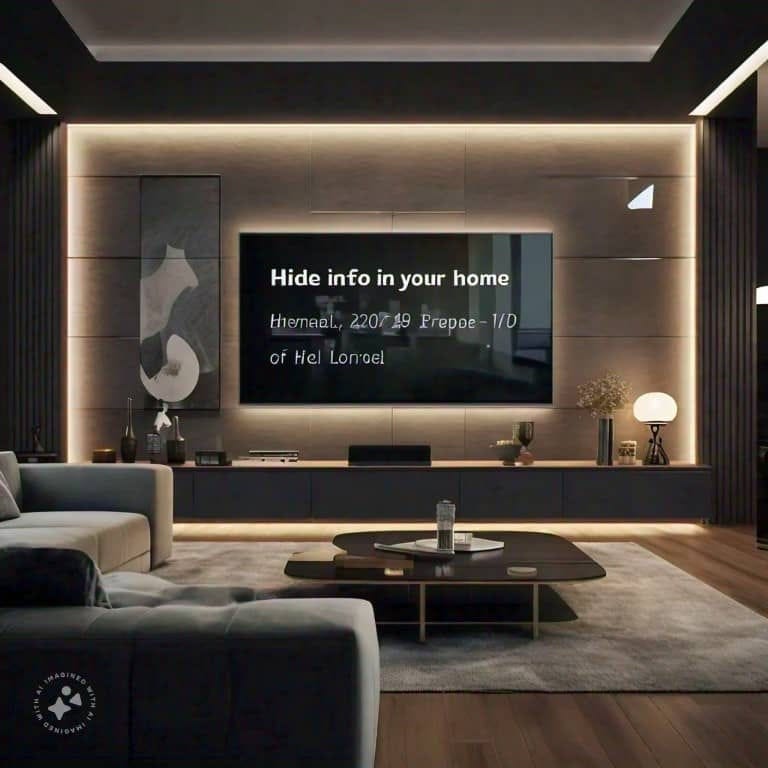 AI image showing a reminder on TV screen to hide your information