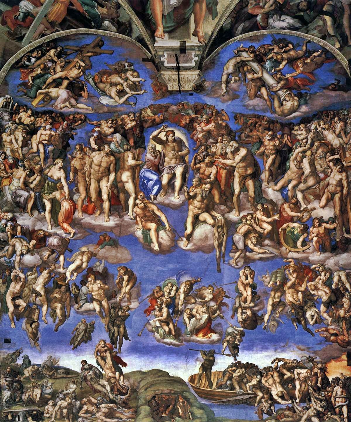 Christ judging the world on the Sistine Chapel wall Christ judging the world on the Sistine Chapel wall