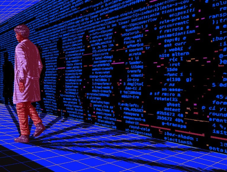 Conceptual illustration showing a person with multiple shadows.