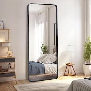 XRAMFY 24 in. W x 71 in. H Rectangular Modern Black Aluminum ...