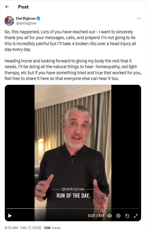 The Highwire — Del Bigtree broke four ribs skiing