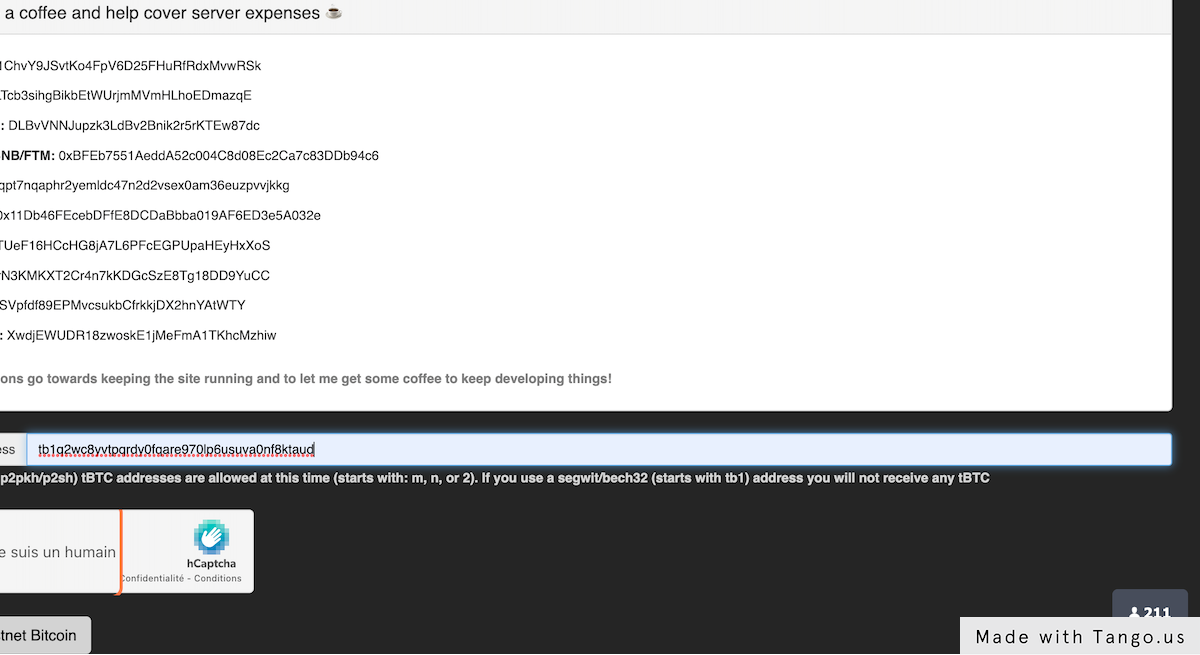 Claim your BTC testnet