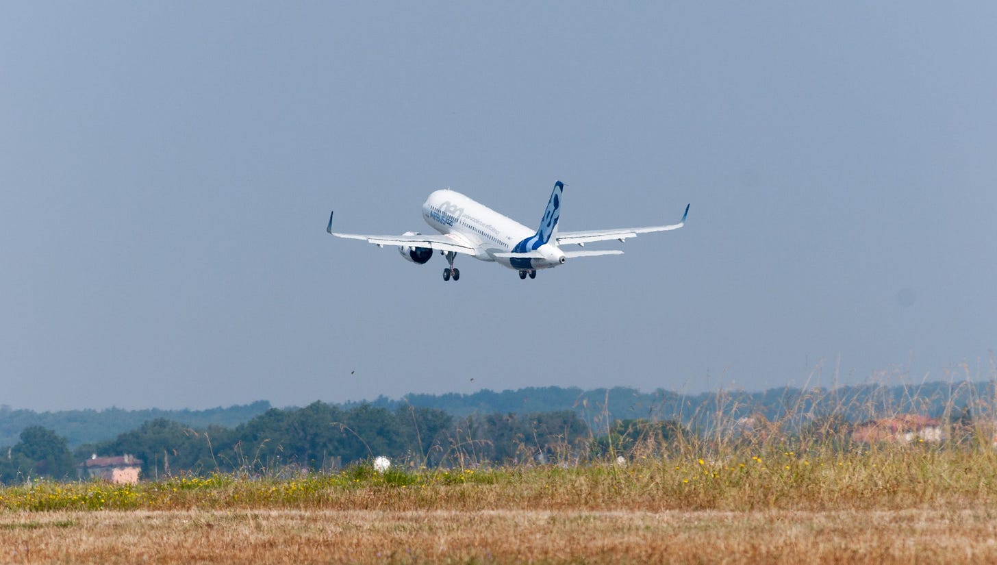 Airbus A320neo aircraft captured on final approach during flight testing from Toulouse Blagnac Airport Airbus A320neo aircraft captured on final approach during flight testing from Toulouse Blagnac Airport