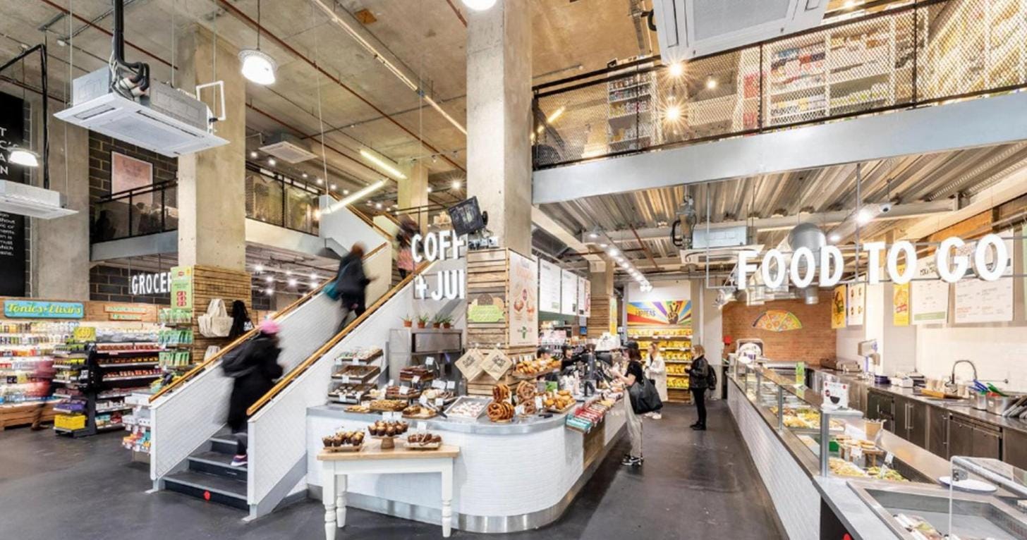 Interior of a Planet Organic supermarket. Interior of a Planet Organic supermarket.