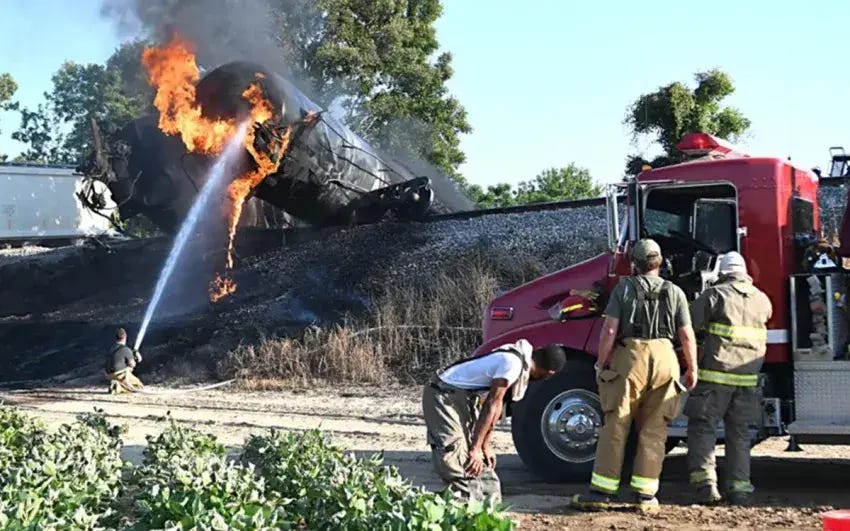 Canadian National derails catches fire, forces evacuation of Glendora |  Tate Record