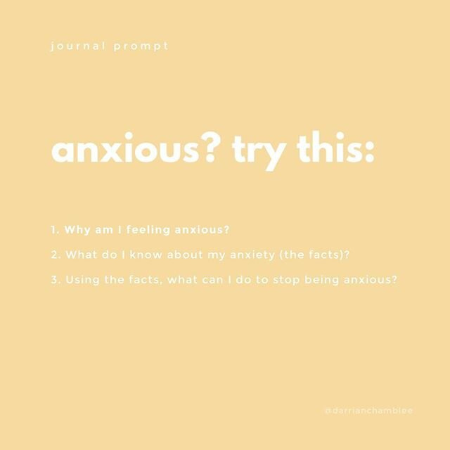 ⭐️ Feeling anxious? Try out this journal prompt! I know journaling isn’t for everyone but this is a great tool to use for anytime you’re feeling anxious and need to work through it. Coming up with an actionable plan to get through your an ⭐️ Feeling anxious? Try out this journal prompt! I know journaling isn’t for everyone but this is a great tool to use for anytime you’re feeling anxious and need to work through it. Coming up with an actionable plan to get through your an