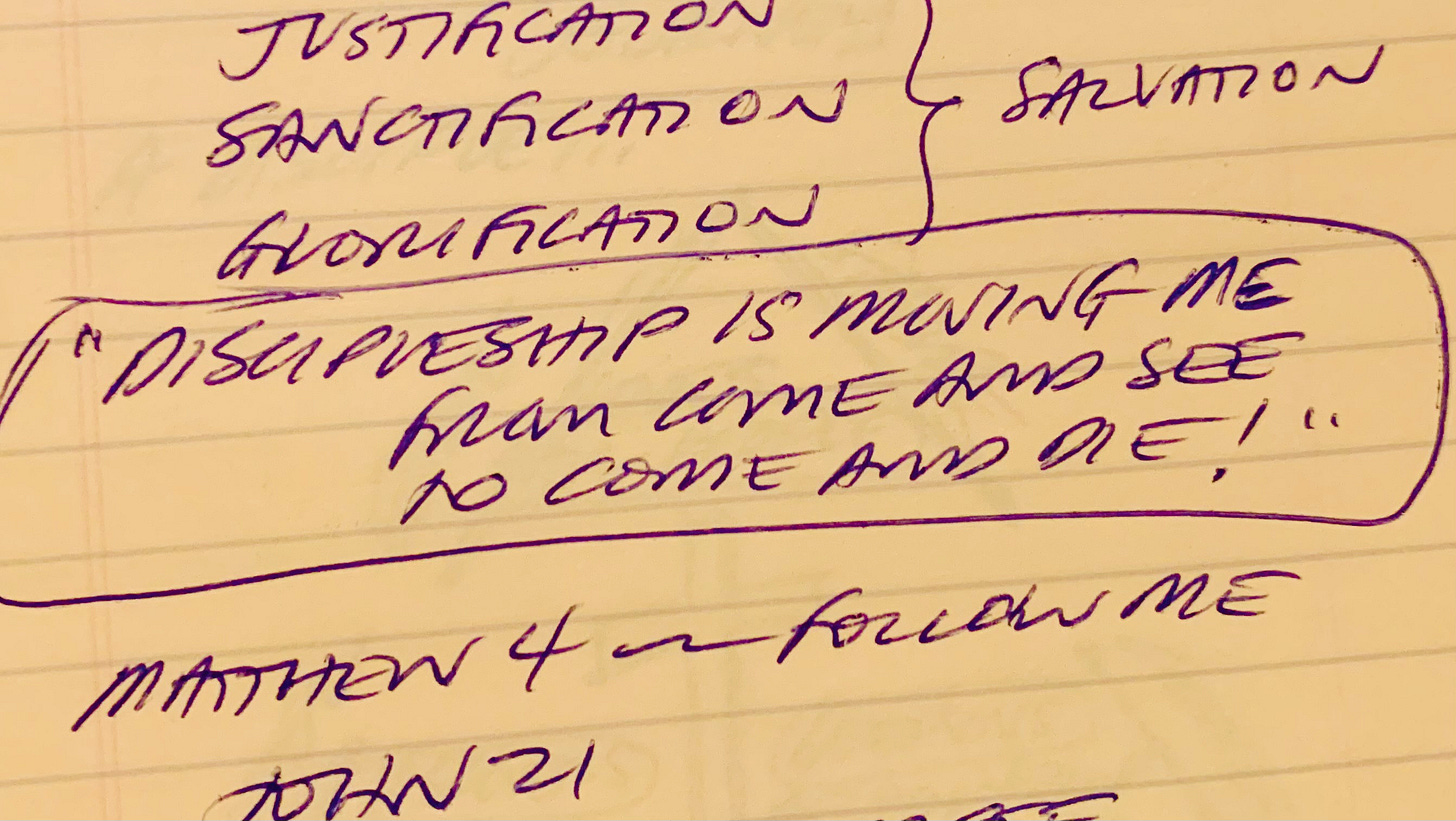Image of sermon notes written in The one24worship Journal.