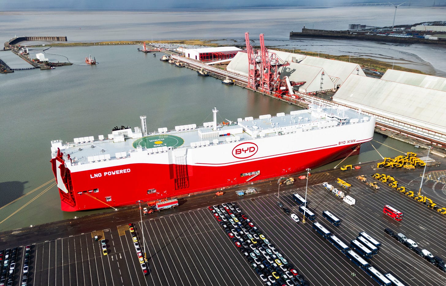 The BYD Xi'an at Royal Portbury Dock