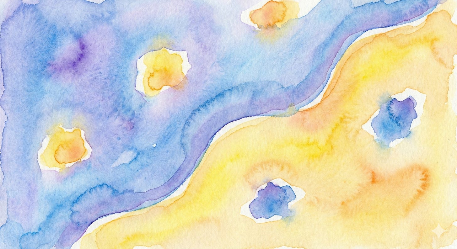 Gemini's depiction of benign overfitting (see below) as a watercolor Gemini's depiction of benign overfitting (see below) as a watercolor