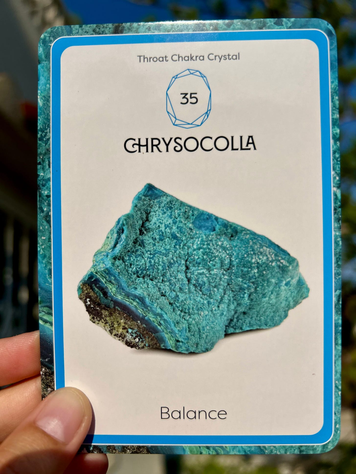 35 - Chrysocolla - Balance (Throat Chakra) - Native Spirit Oracle Cards
