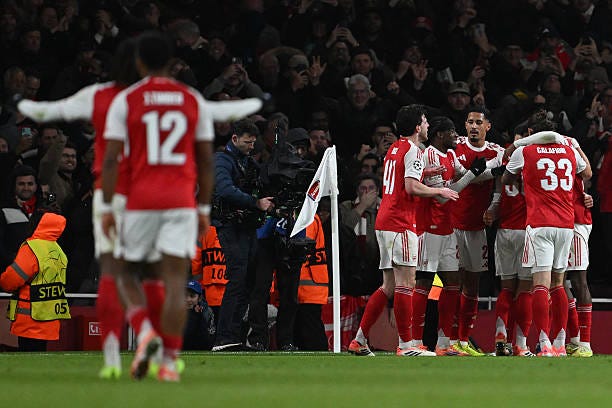 November 2025, Great Britain, London: Soccer: Champions League, FC Arsenal - Bayern Munich, Preliminary Round, Matchday 5, Emirates Stadium, Arsenal...