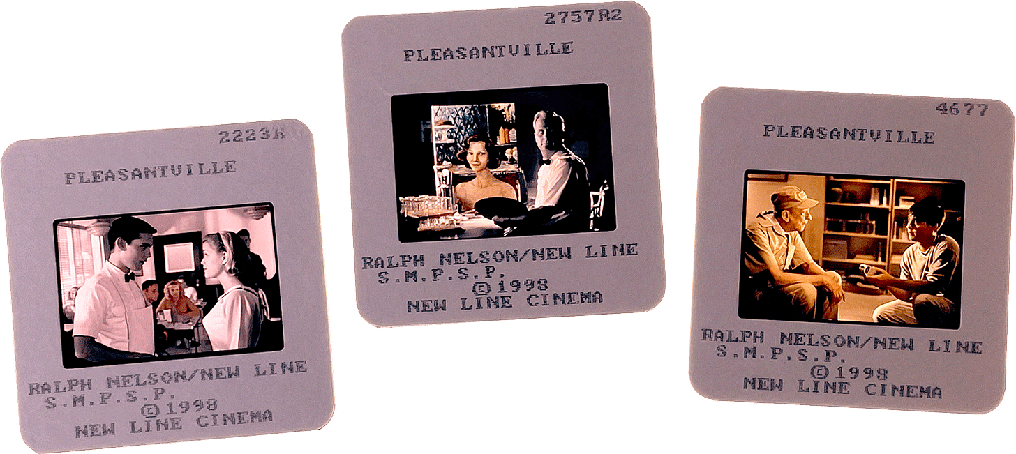 PLEASANTVILLE slides; courtesy of New Line Cinema, credit to Ralph Nelson. PLEASANTVILLE slides; courtesy of New Line Cinema, credit to Ralph Nelson.