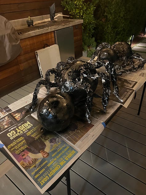paper mache halloween spider decorations