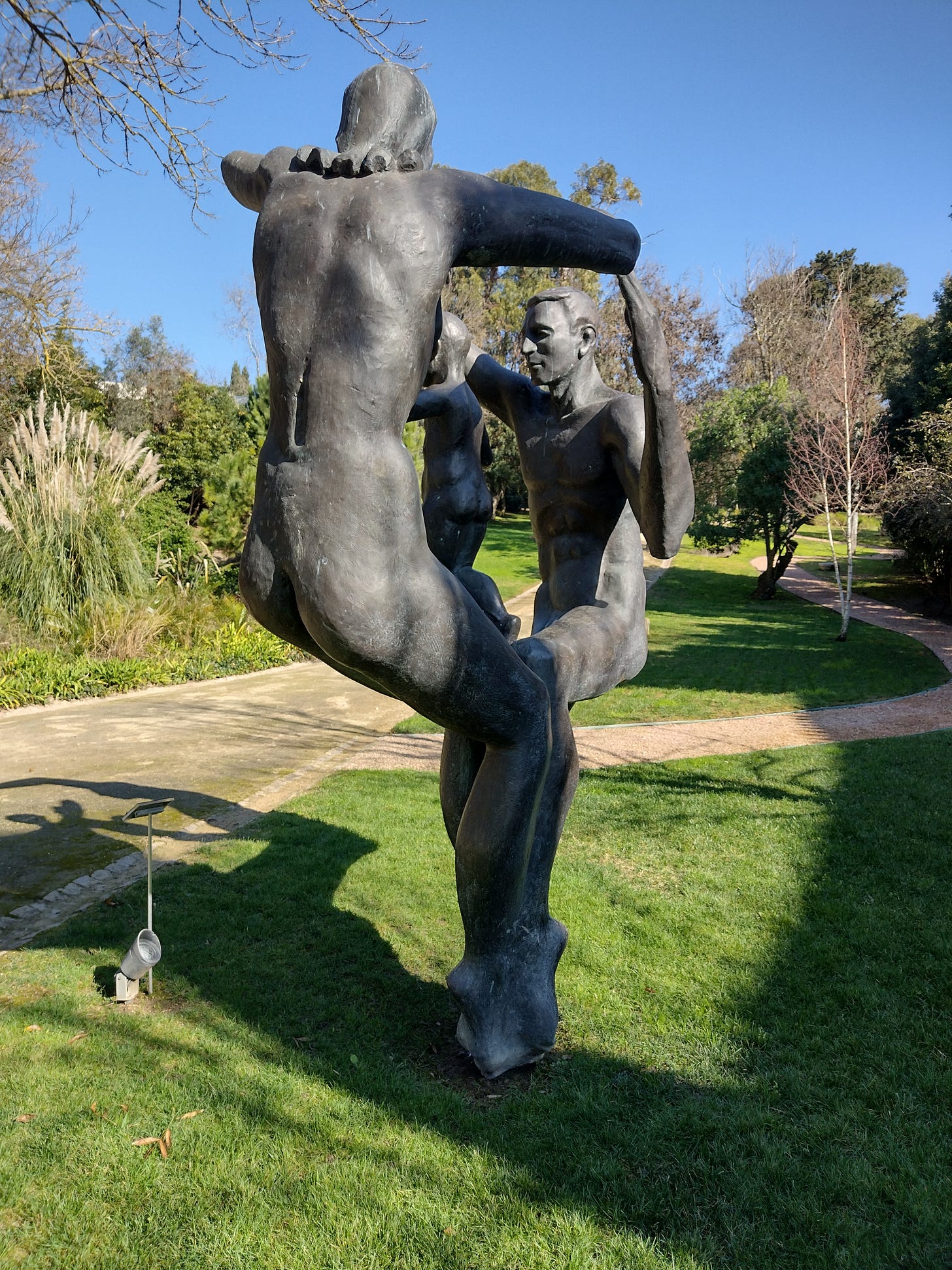 Sculpture of man, woman and child. Sculpture of man, woman and child.