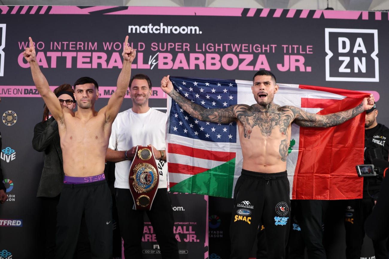 Image: Catterall 139.75 vs. Barboza Jr 139.75 - Weigh-in Results for Saturday