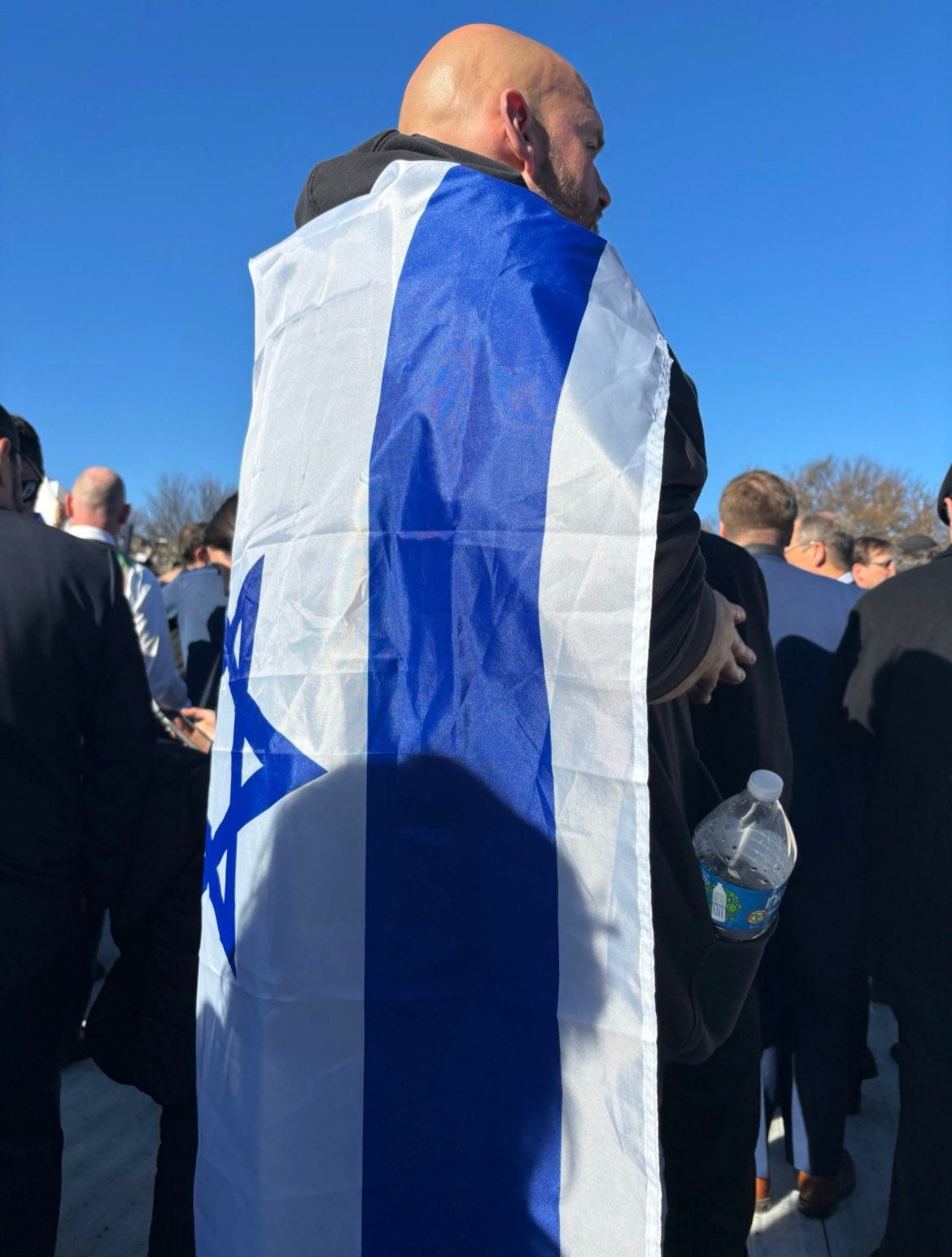 Andrew Solender on X: "Source passes along this photo of Sen. John Fetterman  at the March for Israel with an Israeli flag draped around him:  https://t.co/aiJV2dKwl0" / X