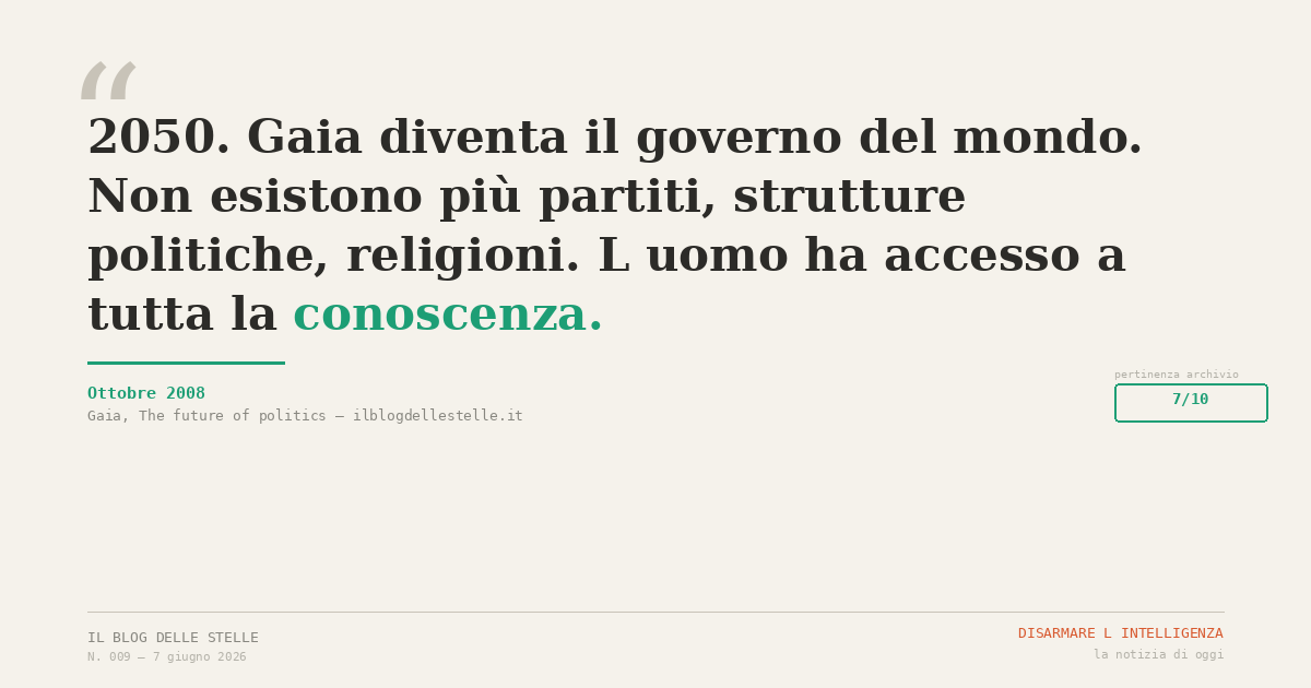 Disarmare l'intelligenza.