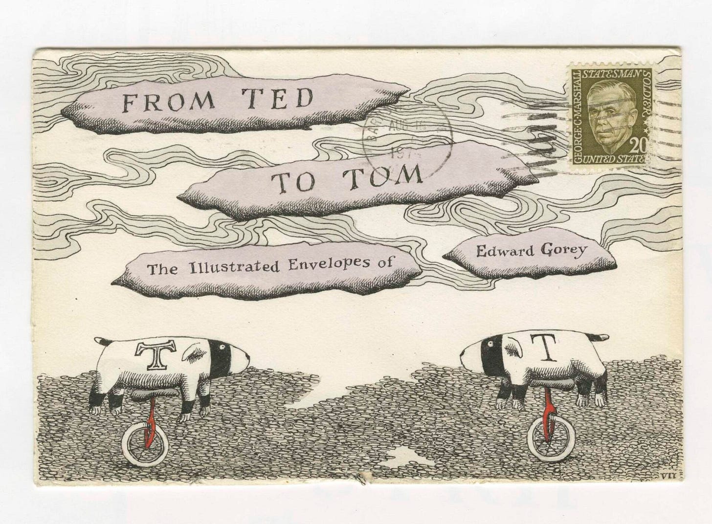 The cover of &quot;From Ted to Tom: The Illustrated Envelopes of Edward Gorey.&quot; (Courtesy New York Review Books)