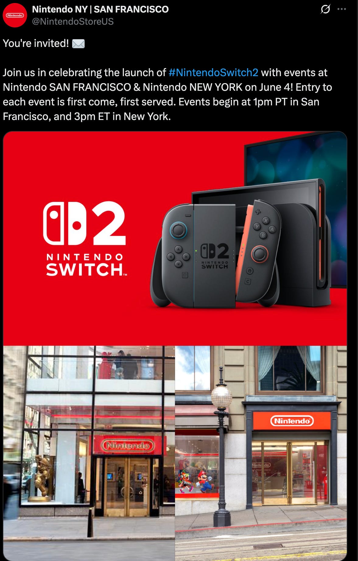 Nintendo Switch 2 pre-order plans revealed for New York and San ...